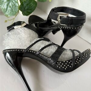 BCBG Generation  Black Studded Strappy Stiletto Sandals